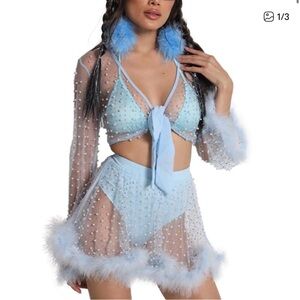 IHeartRaves Sheer Blue Set